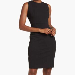 Calvin Klein Women's Scuba Crepe Sleeveless Princess Seam Sheath Dress